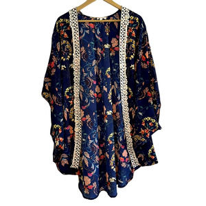 Umgee Floral Lace Long Cardigan